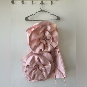 Sierra Darian light pink 3D flower short dress new with tag and packaging.